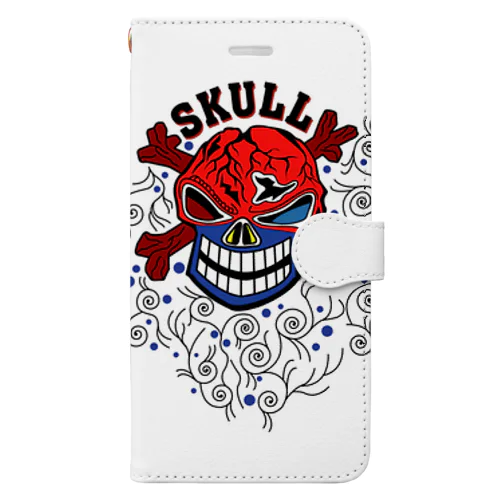 skull man red 手帳型スマホケース