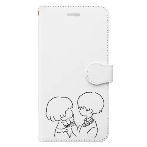 向き合う私たち☺️ 手帳型スマホケース