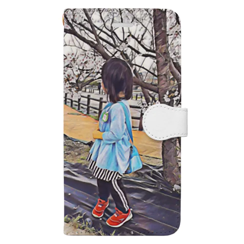 桜と女の子 Book-Style Smartphone Case