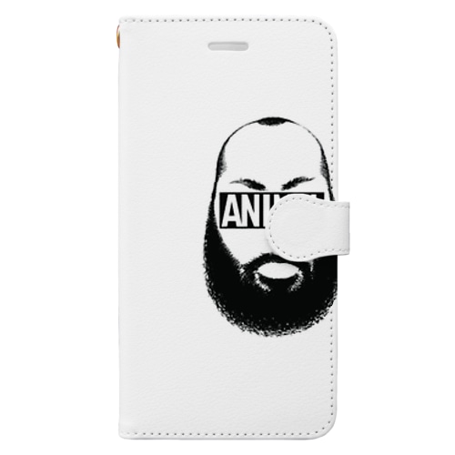 アニマル安西モノクロロゴグッズ Book-Style Smartphone Case
