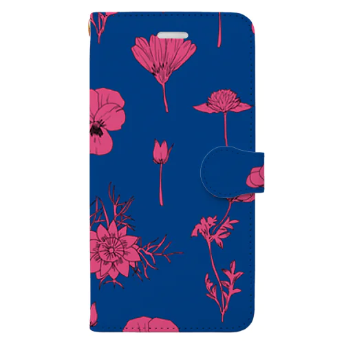 手描きのお花たち Book-Style Smartphone Case