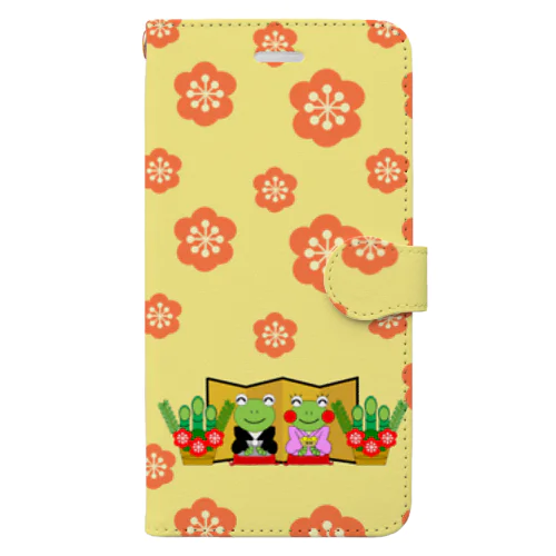 めでたいかえるさん Book-Style Smartphone Case