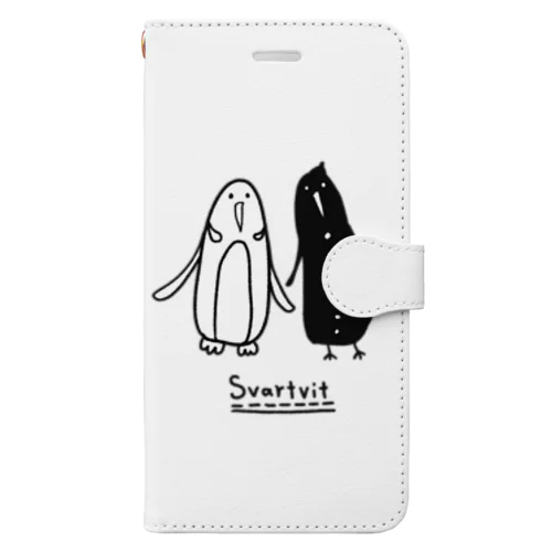 モノクロペンギンと茄子 Book-Style Smartphone Case