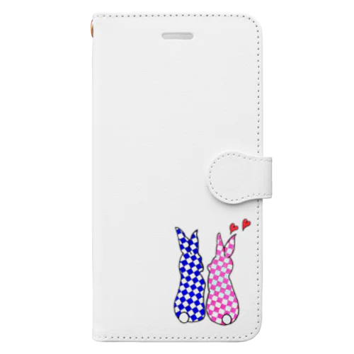 うさぎと和柄 Book-Style Smartphone Case