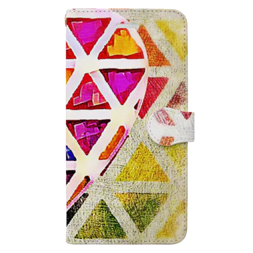 colorful heart Book-Style Smartphone Case