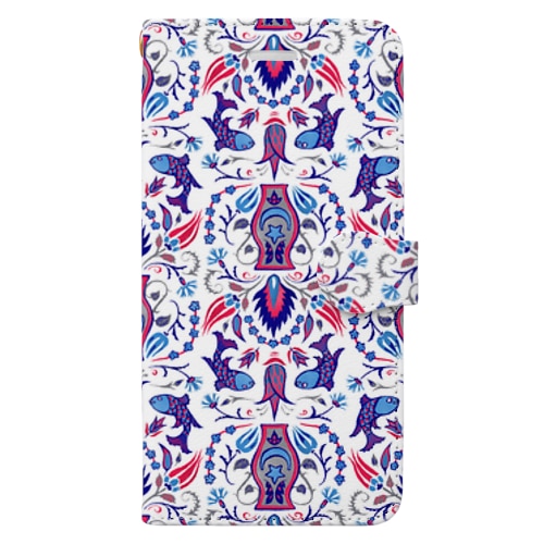 トルコのイズニックタイル【ラピスラズリ/パターン】 Book-Style Smartphone Case
