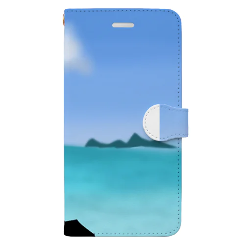 真面目に描いた海らしい🏖 手帳型スマホケース