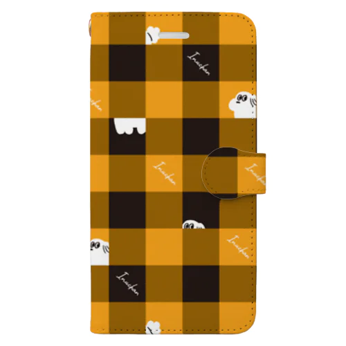 チェック柄な犬ちゃん Book-Style Smartphone Case