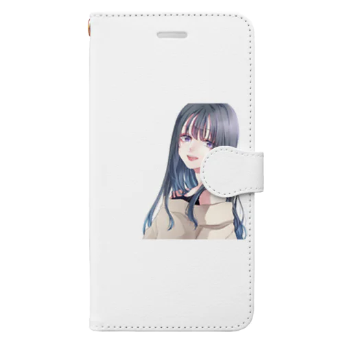 黒髪ロング女子 Book-Style Smartphone Case