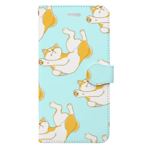 へそ天だよ秋田犬 Book-Style Smartphone Case