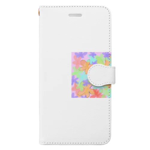 お花柄 Book-Style Smartphone Case