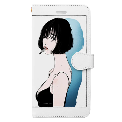 透明ブルー Book-Style Smartphone Case