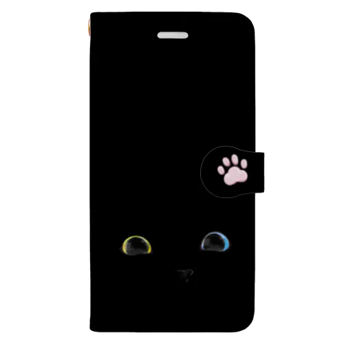 黒猫の目iPhone 7/8/seケース(オッドアイ) Book-Style Smartphone Case