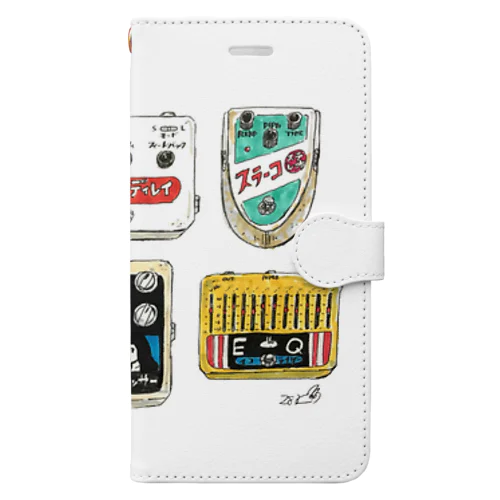 レトロ看板風エフェクター 手帳型スマホケース