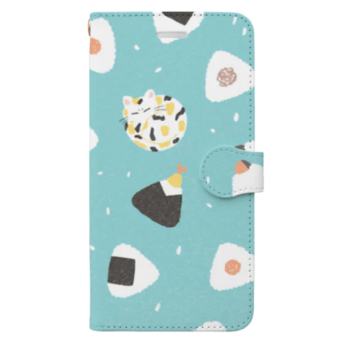 のりたまにゃんこ(青) Book-Style Smartphone Case