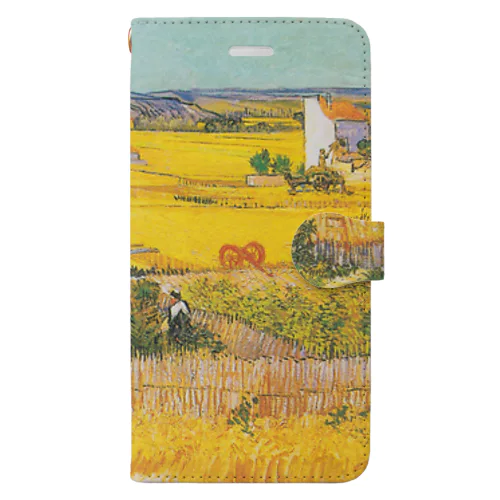 ゴッホ（Vincent van Gogh） / 『収穫（スペイン語版）』（麦秋のクローの野）1888年6月 Book-Style Smartphone Case