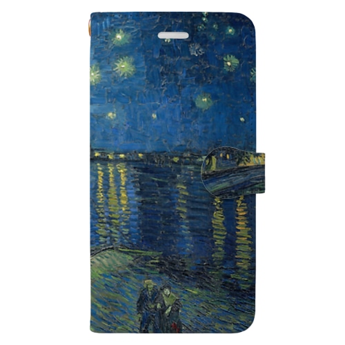 ゴッホ / 『ローヌ川の星月夜（英語版）』1888年9月 Book-Style Smartphone Case