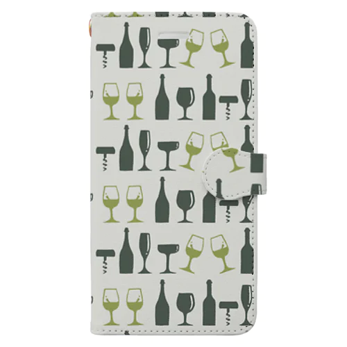 Wine set_white ver. Book-Style Smartphone Case