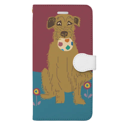 ボール遊び　茶犬 Book-Style Smartphone Case