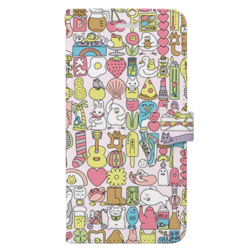 ぎゅうぎゅう(パステルカラー) Book-Style Smartphone Case