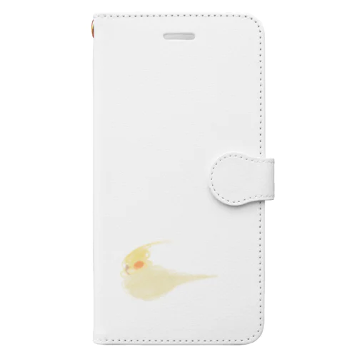 白オカメの気配 Book-Style Smartphone Case