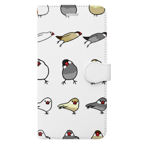 文鳥まみれ Book-Style Smartphone Case