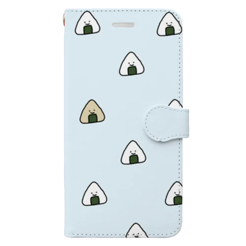 おにぎりいっぱい　ブルー Book-Style Smartphone Case