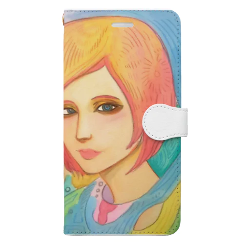 美人 カラフル Book-Style Smartphone Case