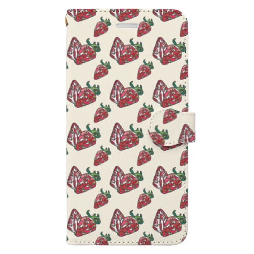 苺 イチゴ Strawberry  Book-Style Smartphone Case