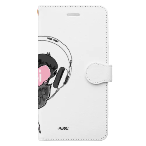 文鳥 music Book-Style Smartphone Case