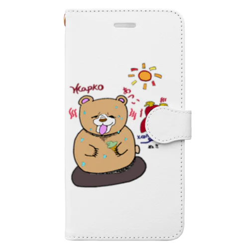 クマのマトリョーシカ（あつい） Book-Style Smartphone Case