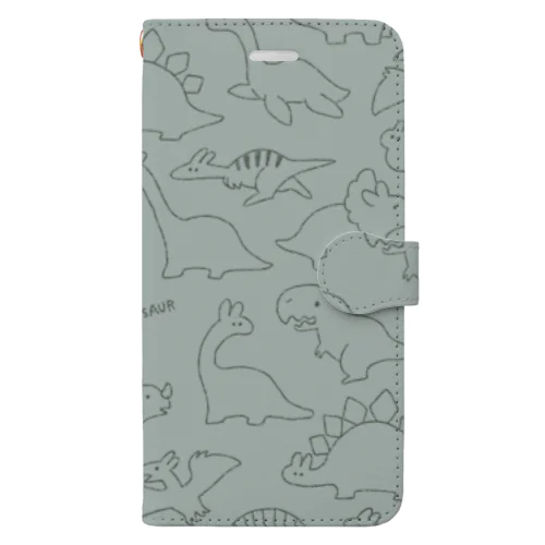 きょうりゅうさぎ総柄ミント Book-Style Smartphone Case