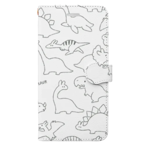 きょうりゅうさぎ総柄 Book-Style Smartphone Case