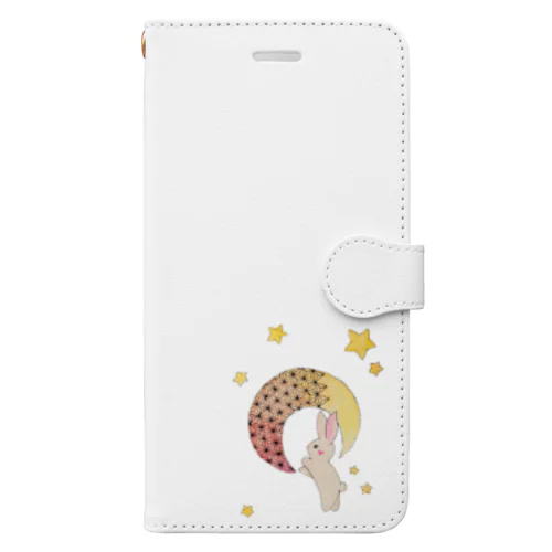 麻の葉月とうさぎさん Book-Style Smartphone Case