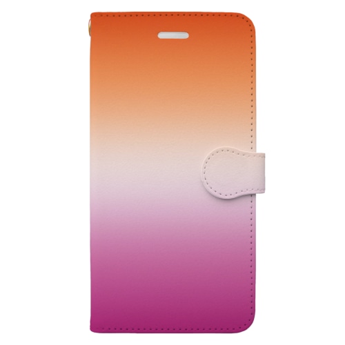 グラデーション　プライドフラッグ　レズビアン Book-Style Smartphone Case