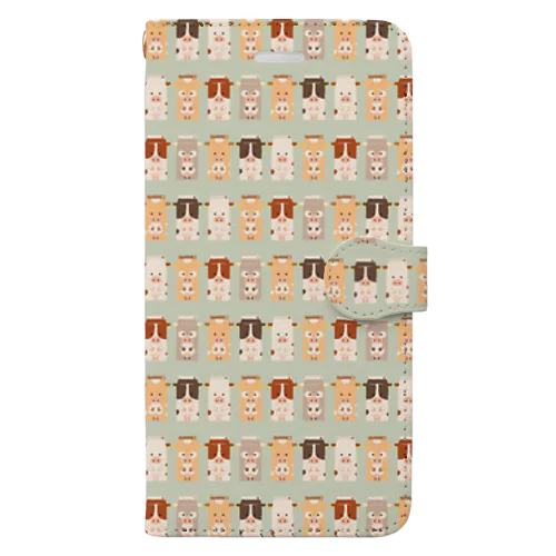 １ℓ牛乳牛 Book-Style Smartphone Case