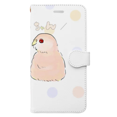 【透明ドット】アキクサインコのおもちちゃん Book-Style Smartphone Case