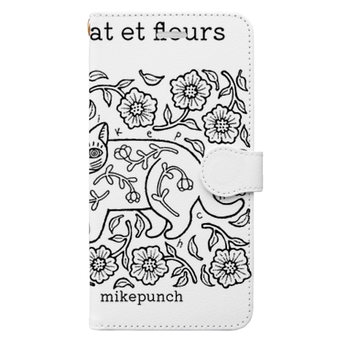猫と花 Book-Style Smartphone Case