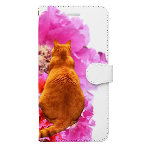 座れば芍薬猫 Book-Style Smartphone Case