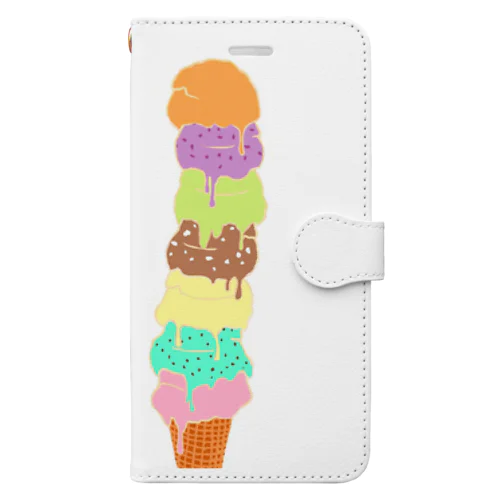 アイスクリームコーン （7スクープ）　Ice Cream Cone (7 scoops) 手帳型スマホケース