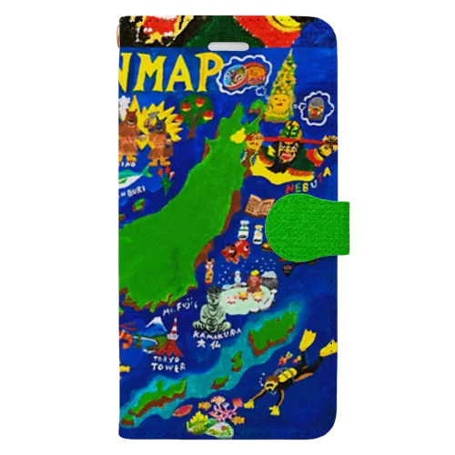 Japan map Book-Style Smartphone Case