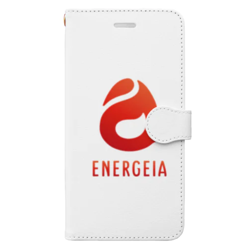 ENERGEIA公式（赤・上下） 手帳型スマホケース