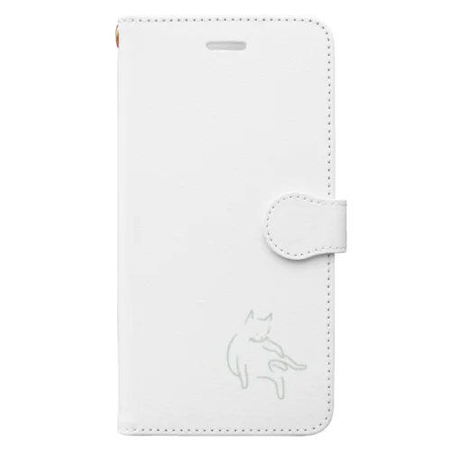 おっさん座りねこ（緑） Book-Style Smartphone Case