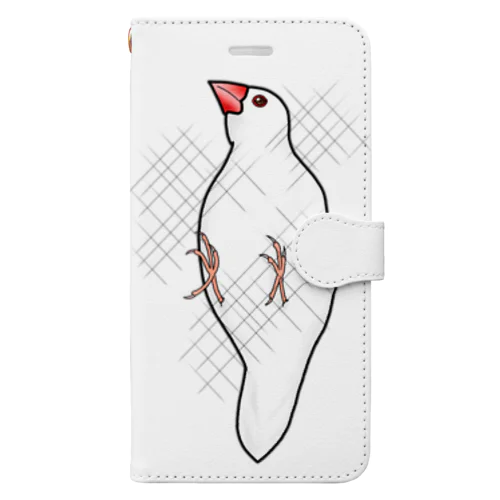 しがみつく文鳥 Book-Style Smartphone Case