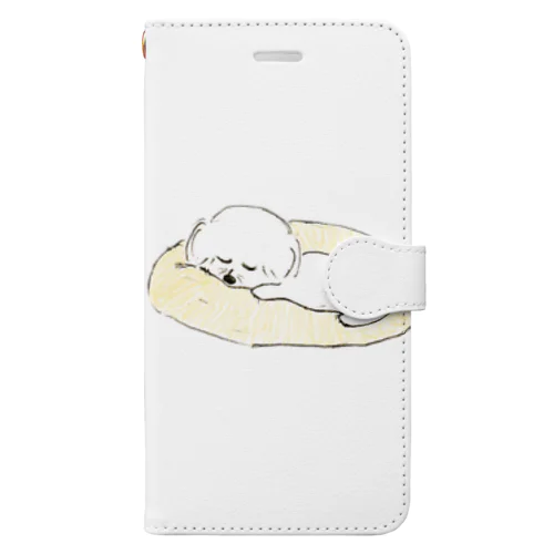 寝んねビションちゃん 手帳型スマホケース