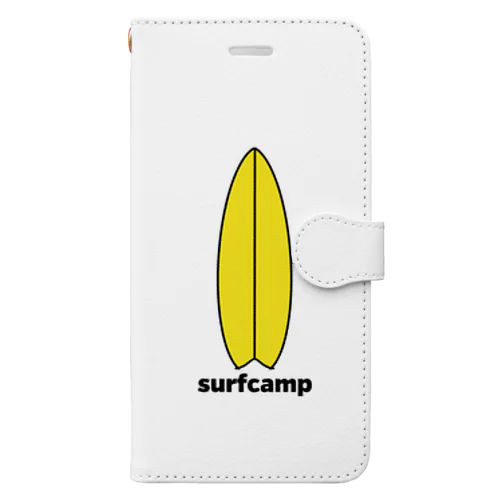 surfcampテキスト入り 手帳型スマホケース