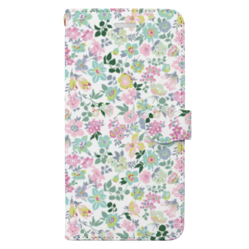 small flower garden(green) 手帳型スマホケース