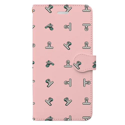 目玉クリップ　ピンクA Book-Style Smartphone Case