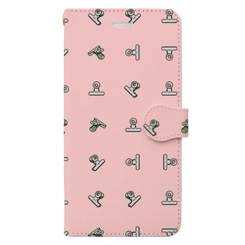 目玉クリップ　ピンクB Book-Style Smartphone Case