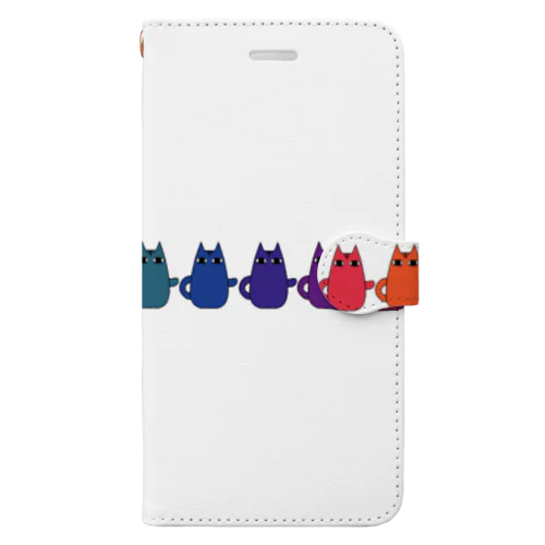 12色のしたまつげねこiPhoneケース Book-Style Smartphone Case